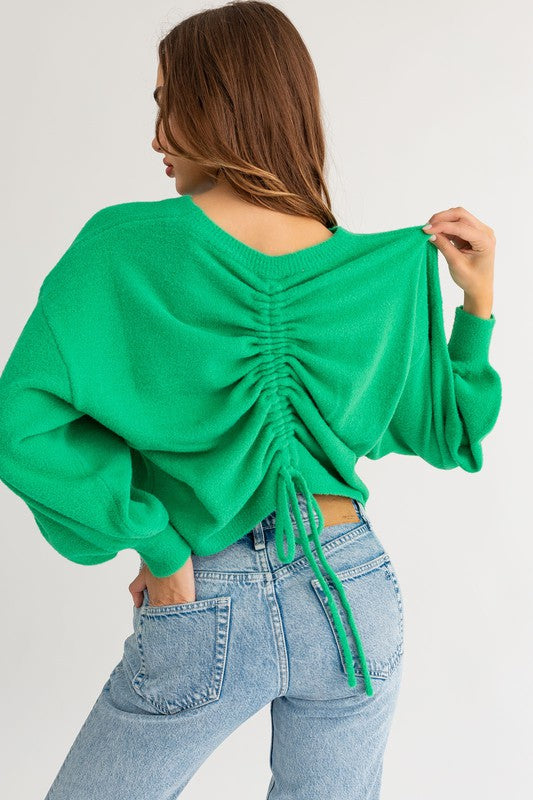 Ruched Back Sweater