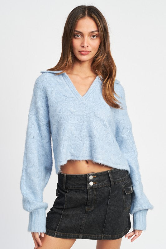 Boxy Cableknit Sweater